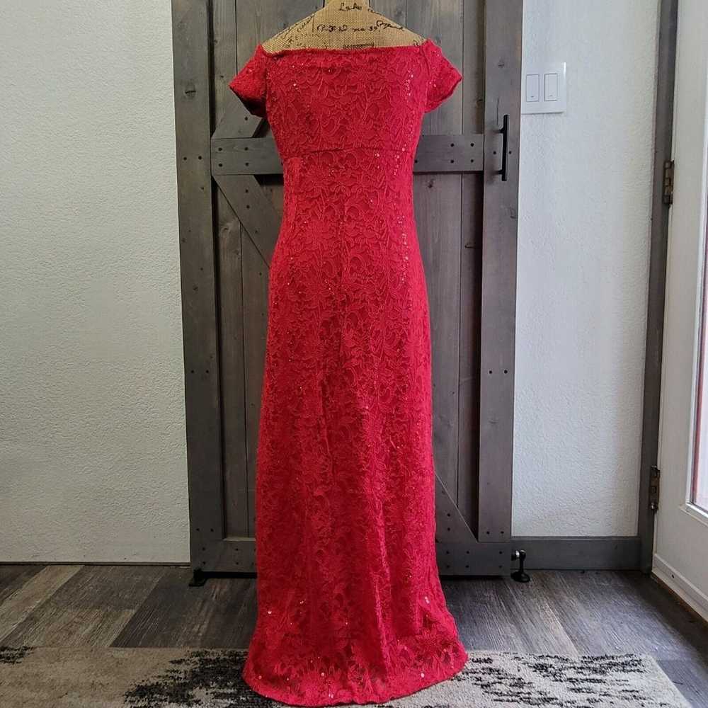 Prom Dress Size Medium Red Sequins Lace Sweethear… - image 5