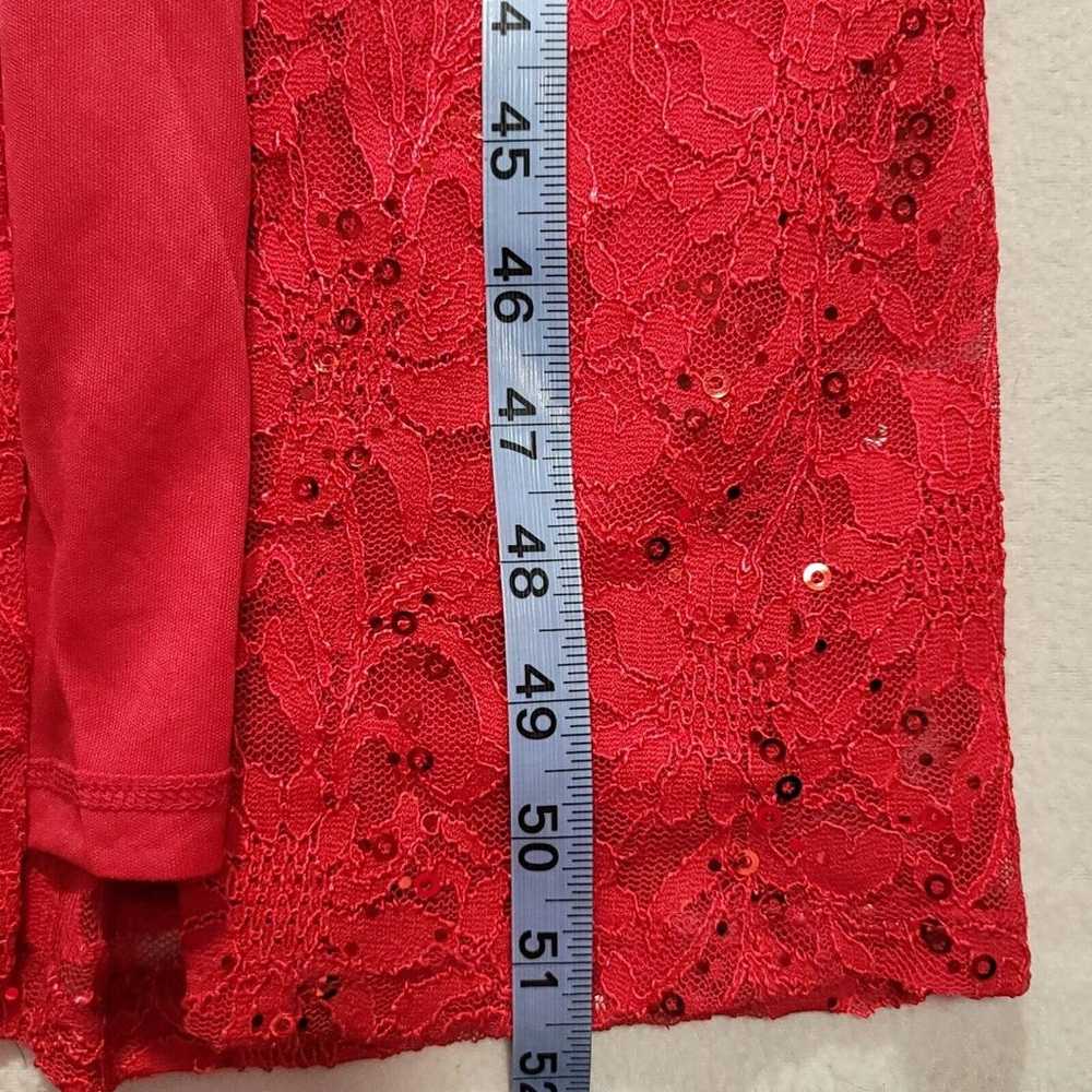 Prom Dress Size Medium Red Sequins Lace Sweethear… - image 8