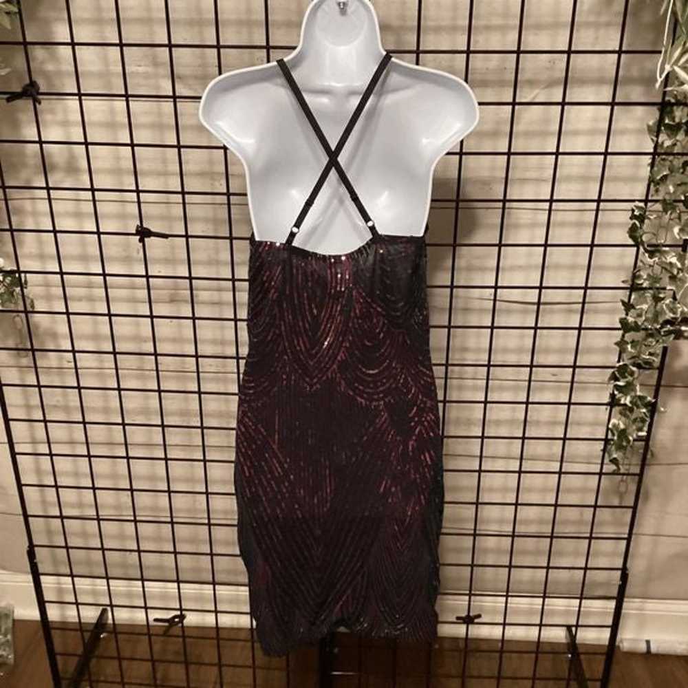 Fringe / Sequin Sleeveless Mini Dress B199 - image 2