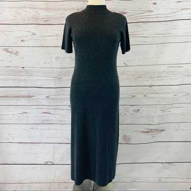 Nina Leonard grey sweater dress long short sleeve - image 1