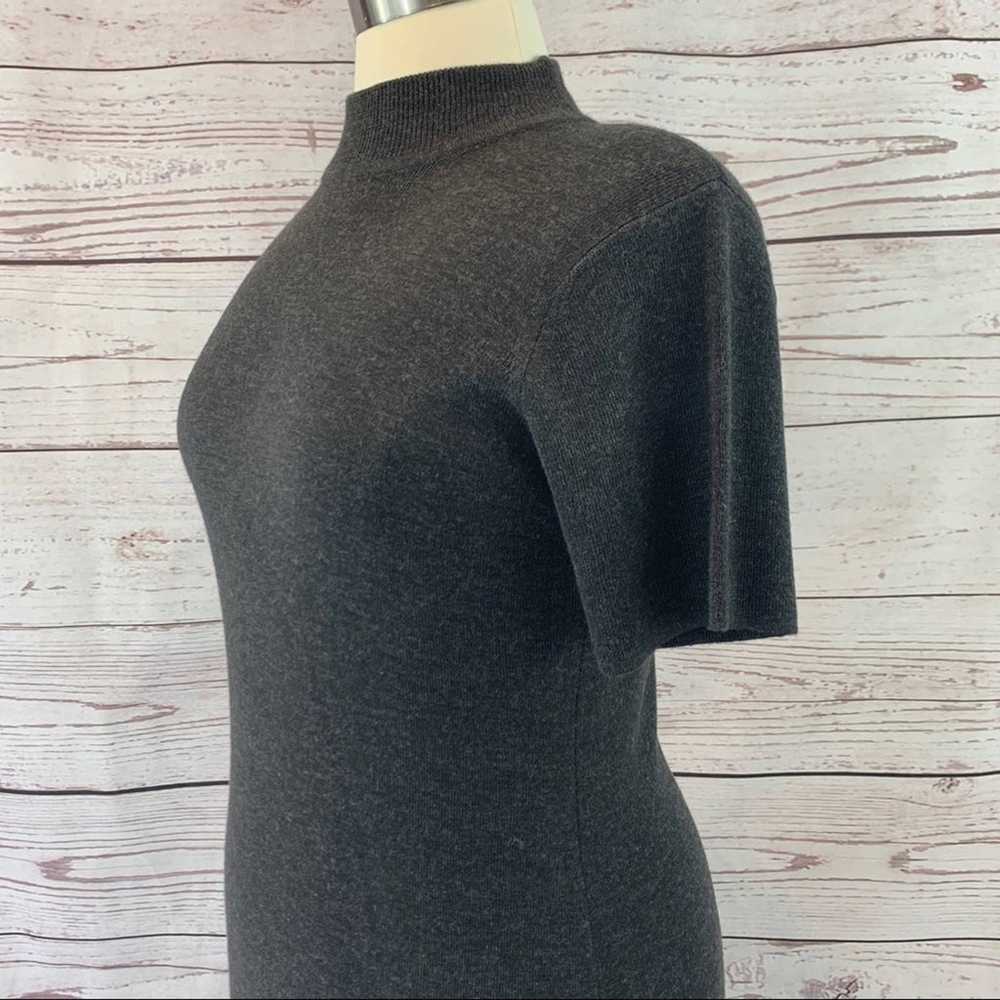 Nina Leonard grey sweater dress long short sleeve - image 5