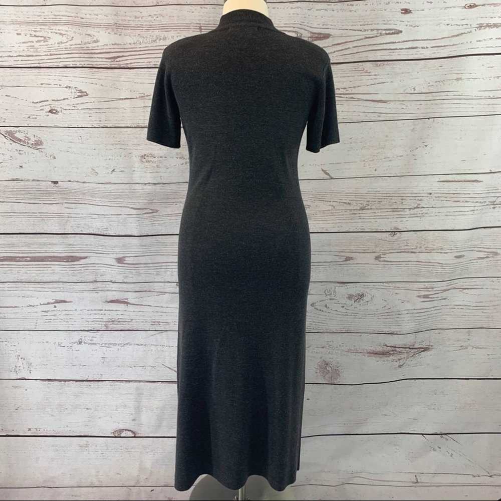 Nina Leonard grey sweater dress long short sleeve - image 7