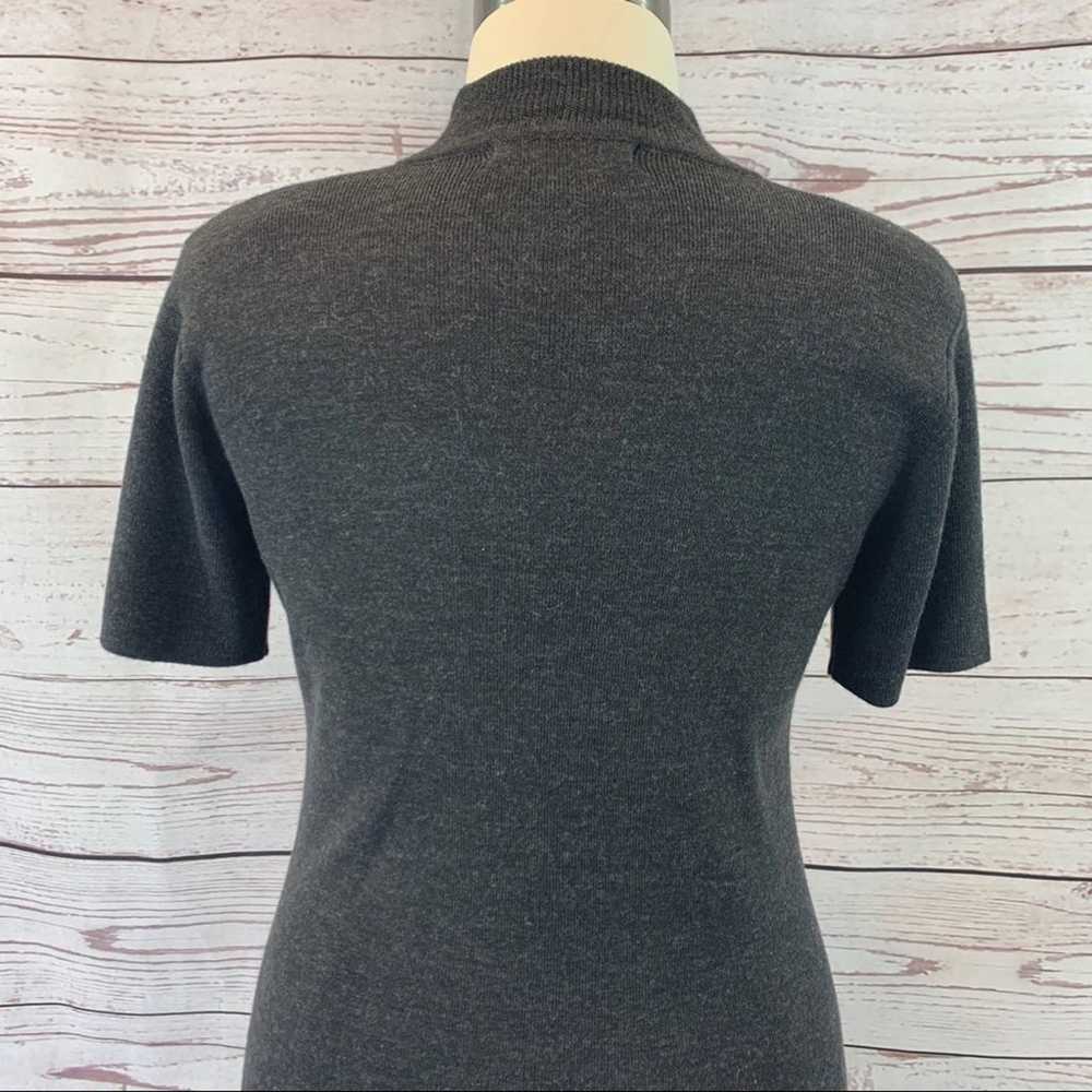 Nina Leonard grey sweater dress long short sleeve - image 8