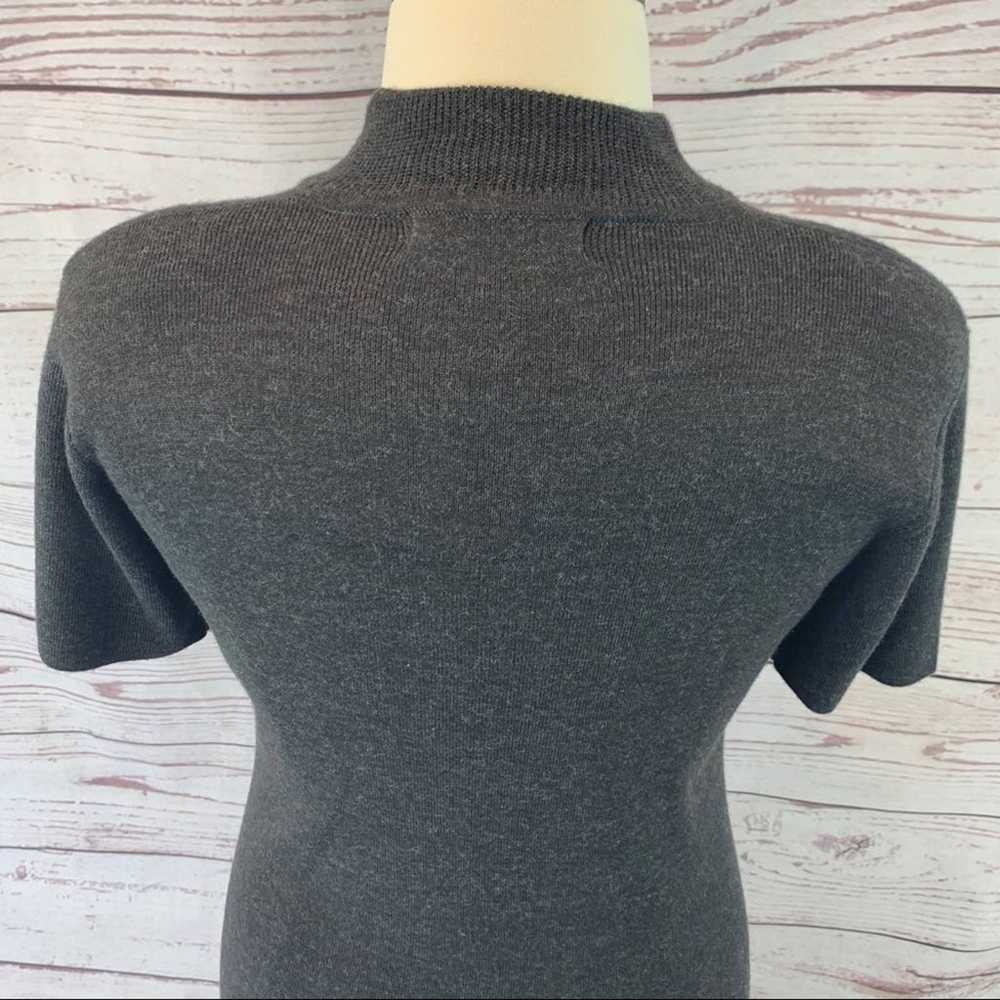 Nina Leonard grey sweater dress long short sleeve - image 9