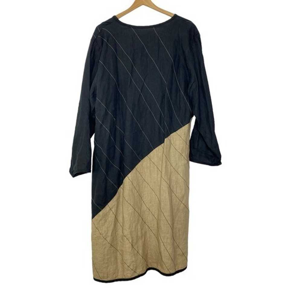 Cynthia Ashby Linen Two Tone Lagenlook Dress Art … - image 3
