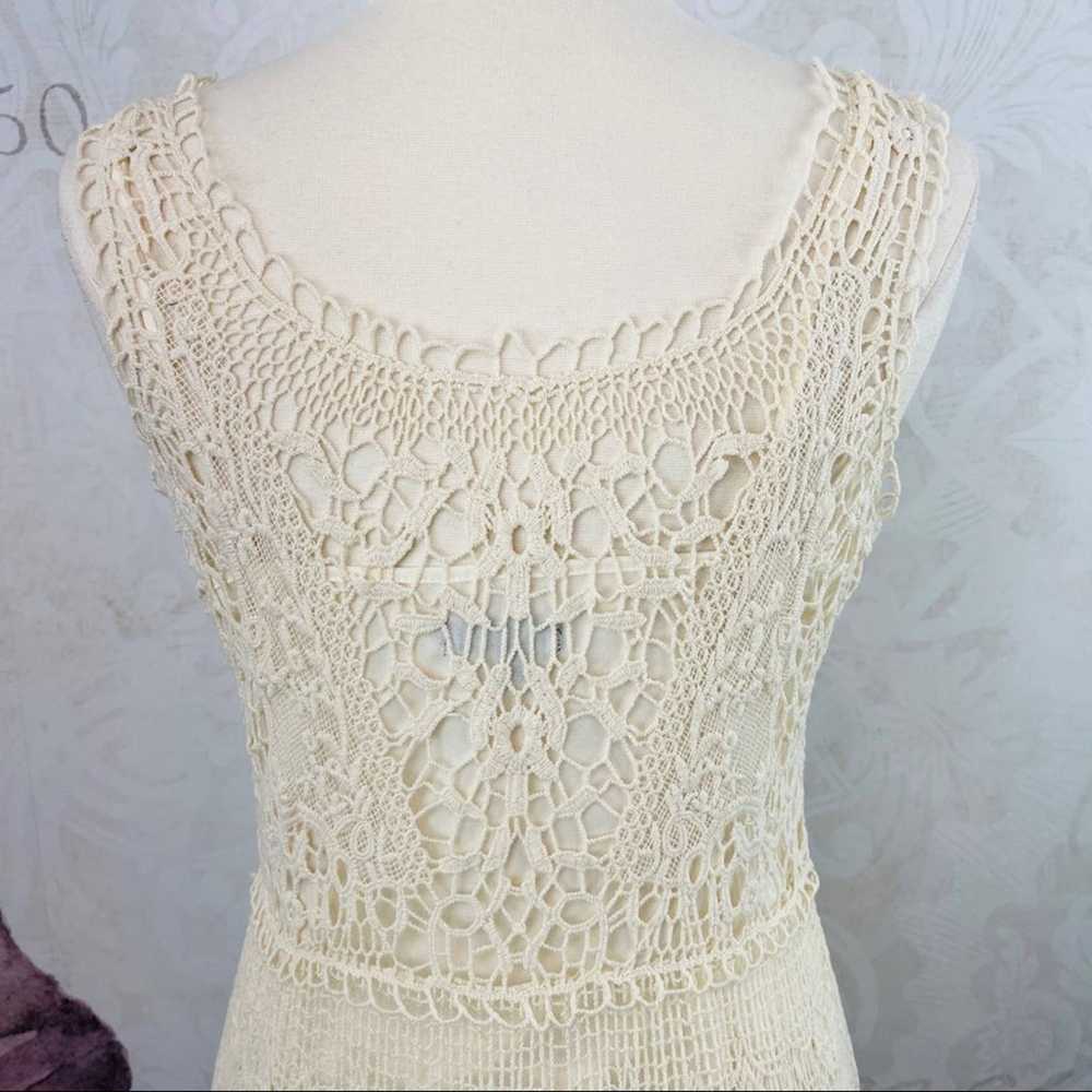 Spense Boho Cream Lace Layered Dress Size 12 - image 11