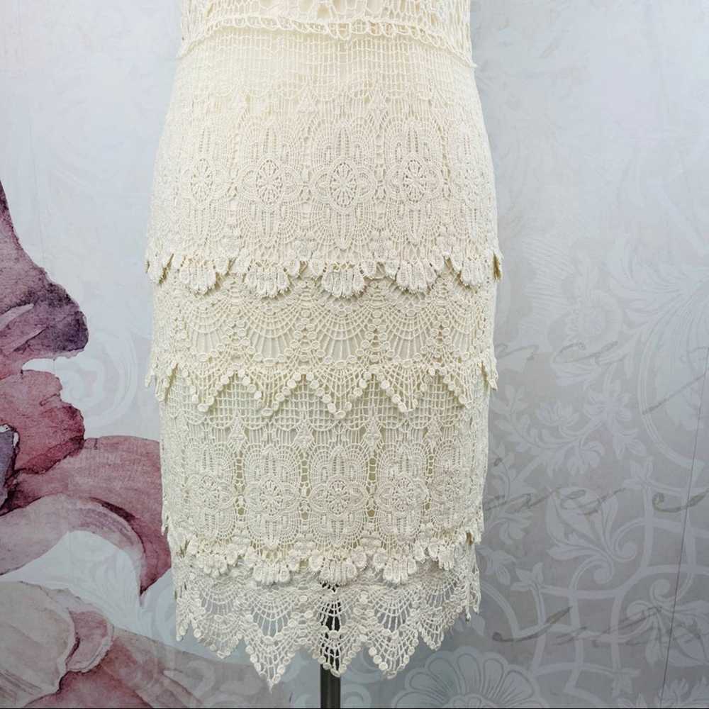 Spense Boho Cream Lace Layered Dress Size 12 - image 12