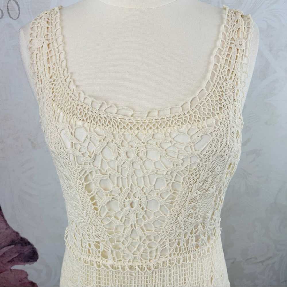 Spense Boho Cream Lace Layered Dress Size 12 - image 2