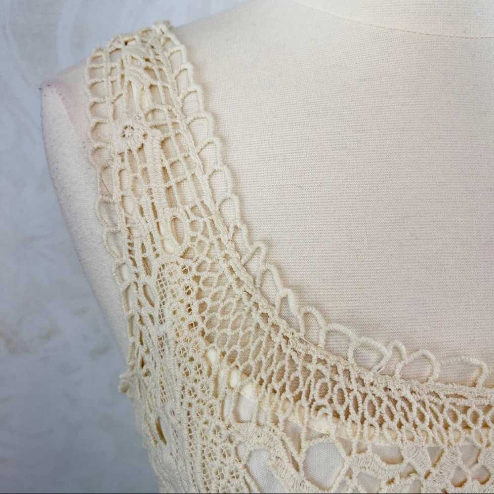 Spense Boho Cream Lace Layered Dress Size 12 - image 3