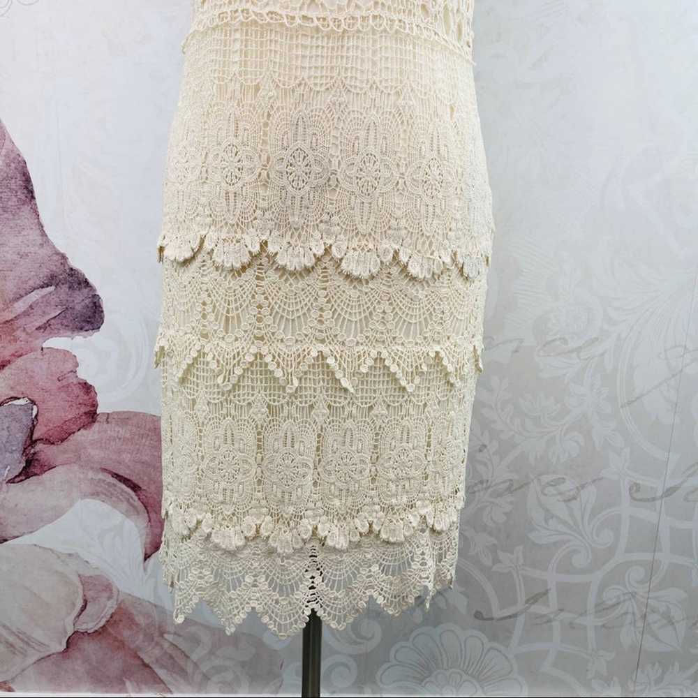 Spense Boho Cream Lace Layered Dress Size 12 - image 4