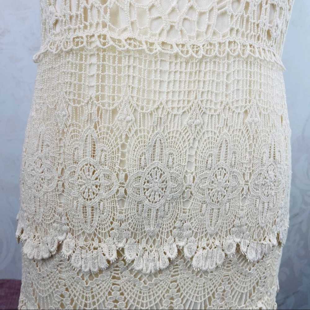 Spense Boho Cream Lace Layered Dress Size 12 - image 5