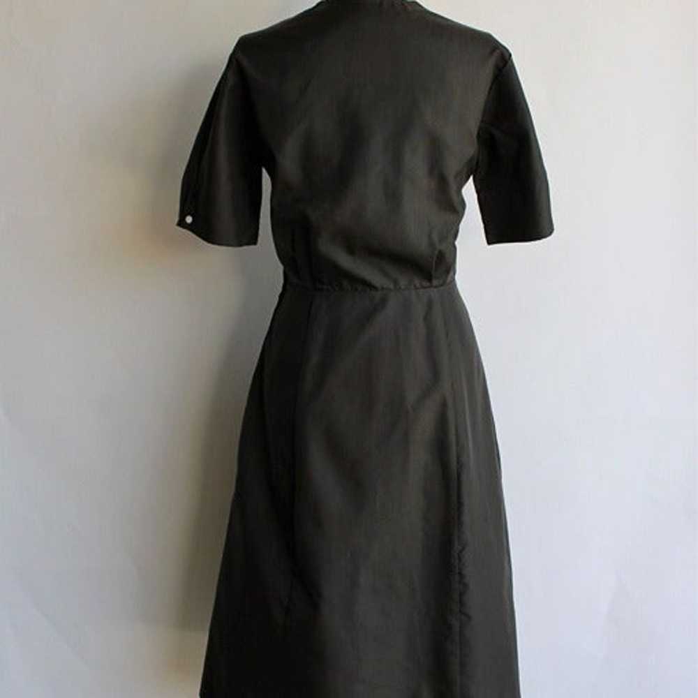 Vintage 1940s 1950s Dress, Black Shirtwaist, Fit … - image 8