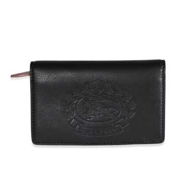 Burberry Burberry Black Leather Embossed Crest Co… - image 1