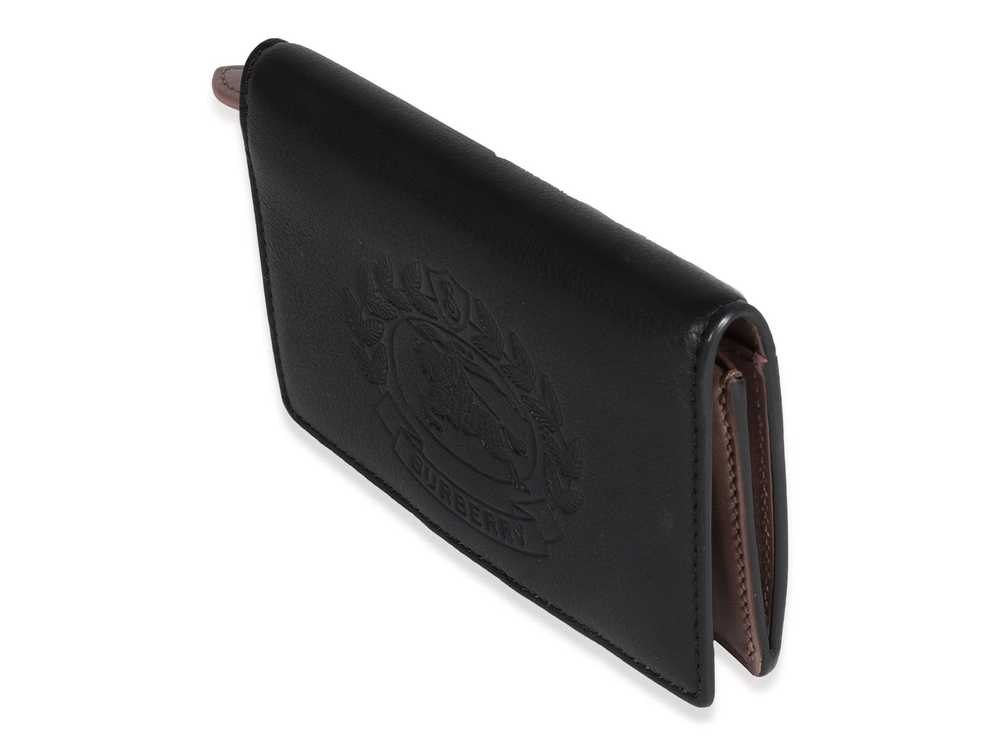 Burberry Burberry Black Leather Embossed Crest Co… - image 2