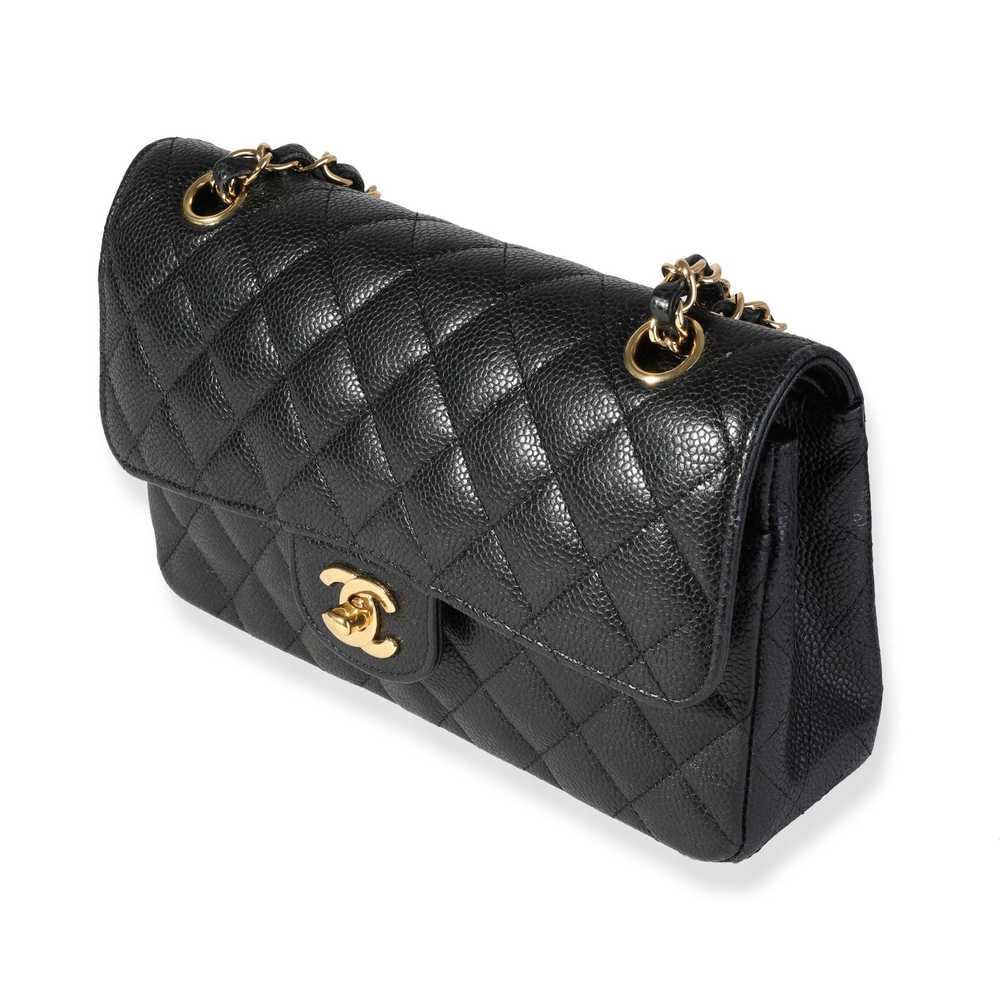 Chanel Chanel Black Quilted Caviar Small Classic … - image 2
