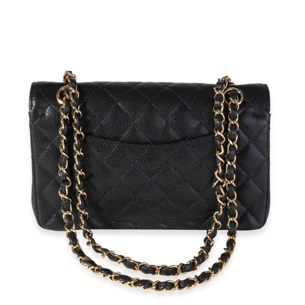 Chanel Chanel Black Quilted Caviar Small Classic … - image 3