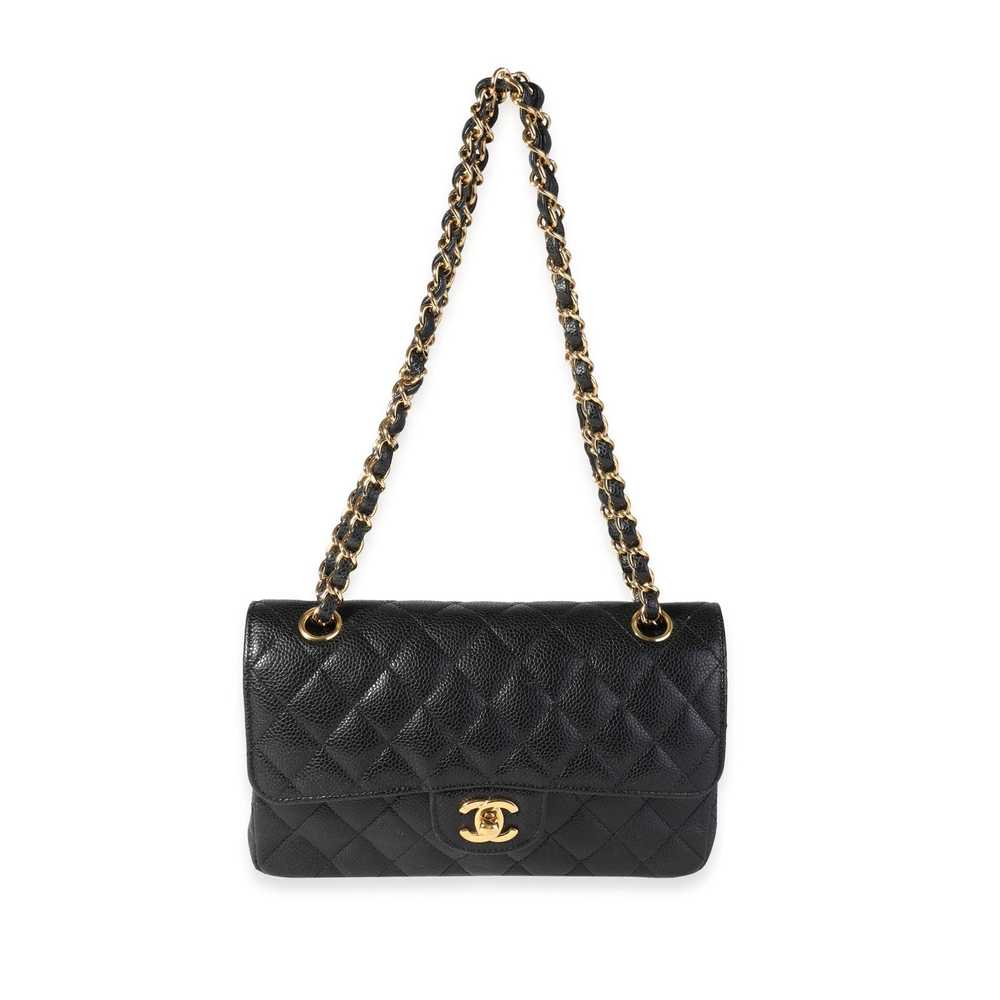 Chanel Chanel Black Quilted Caviar Small Classic … - image 4