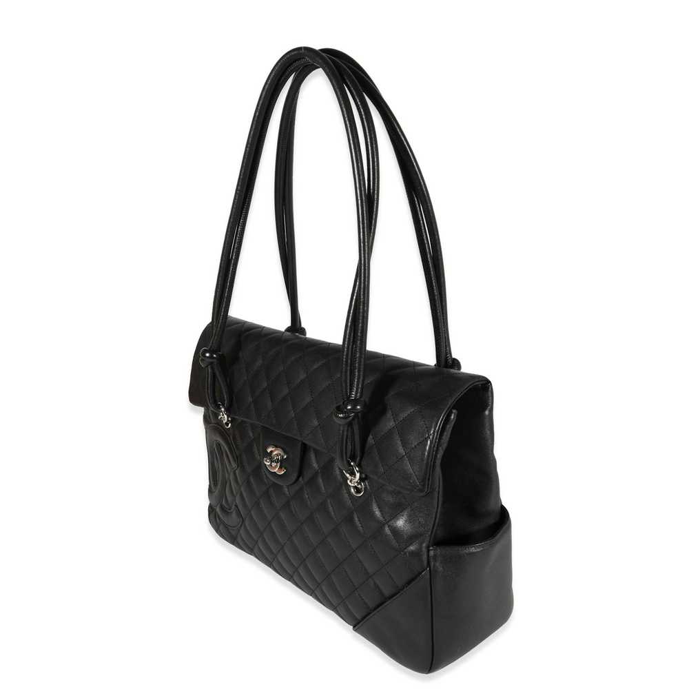 Chanel Chanel Black Quilted Lambskin Ligne Cambon… - image 2