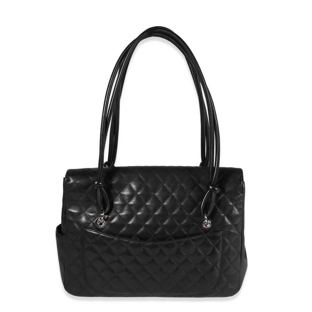 Chanel Chanel Black Quilted Lambskin Ligne Cambon… - image 3