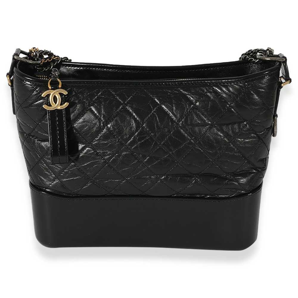 Chanel Chanel Black Leather Medium Gabrielle Hobo - image 1