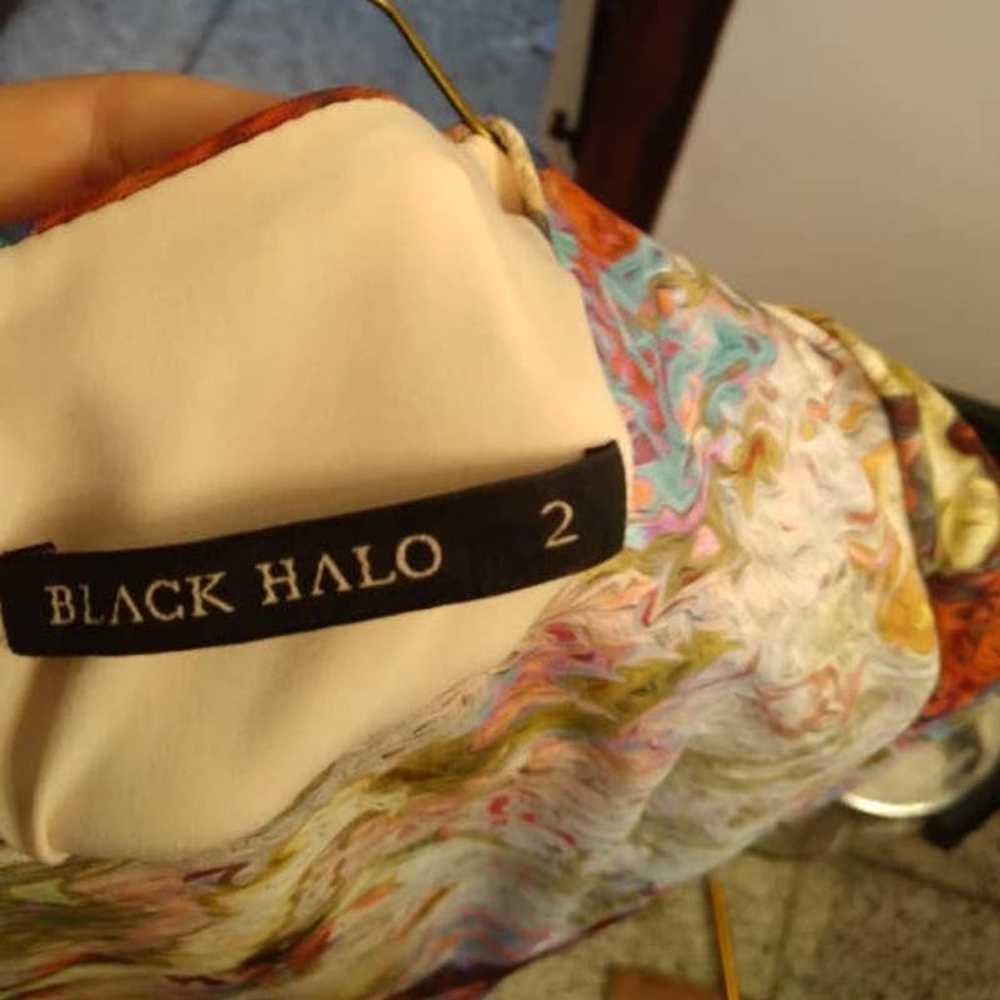 Black Halo watercolor dress. Size 2 - image 4