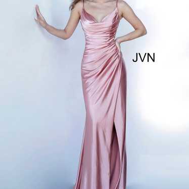 Jvn jovani cowl Neck High Slit Prom Dress size 0 … - image 1