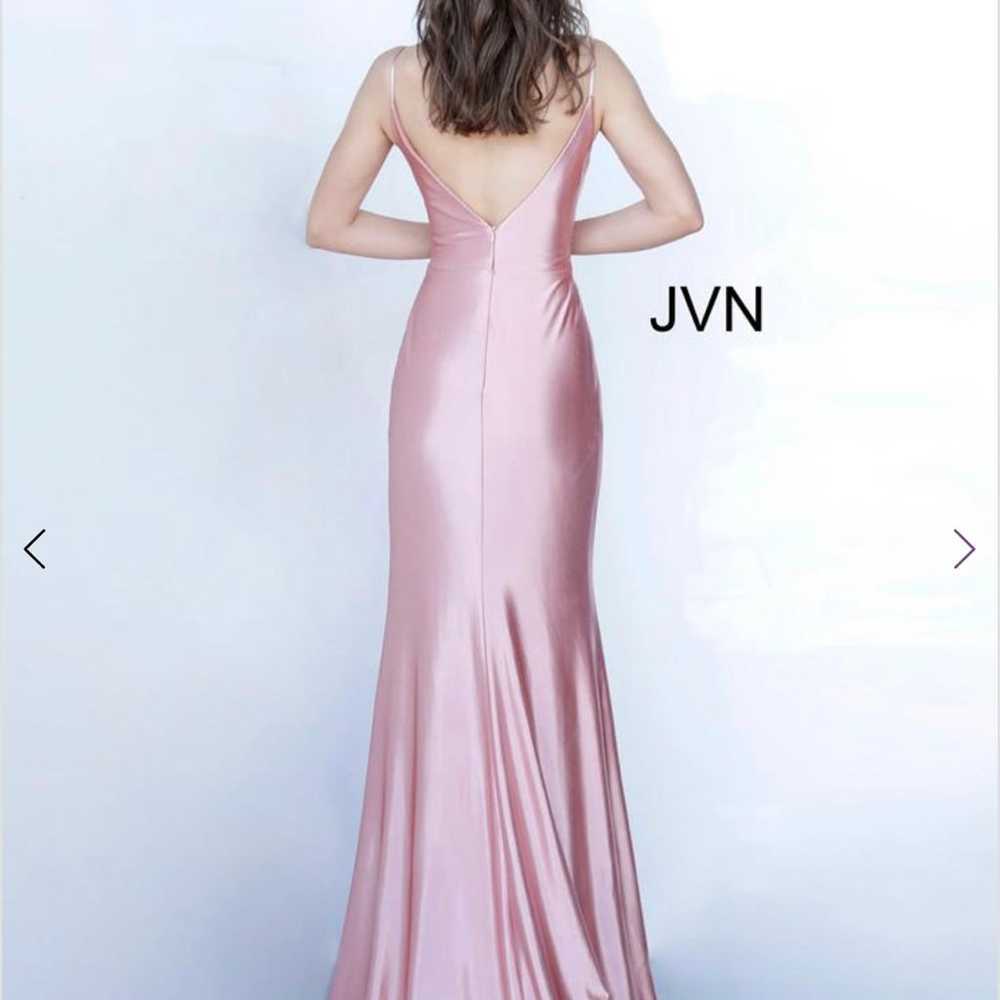 Jvn jovani cowl Neck High Slit Prom Dress size 0 … - image 3