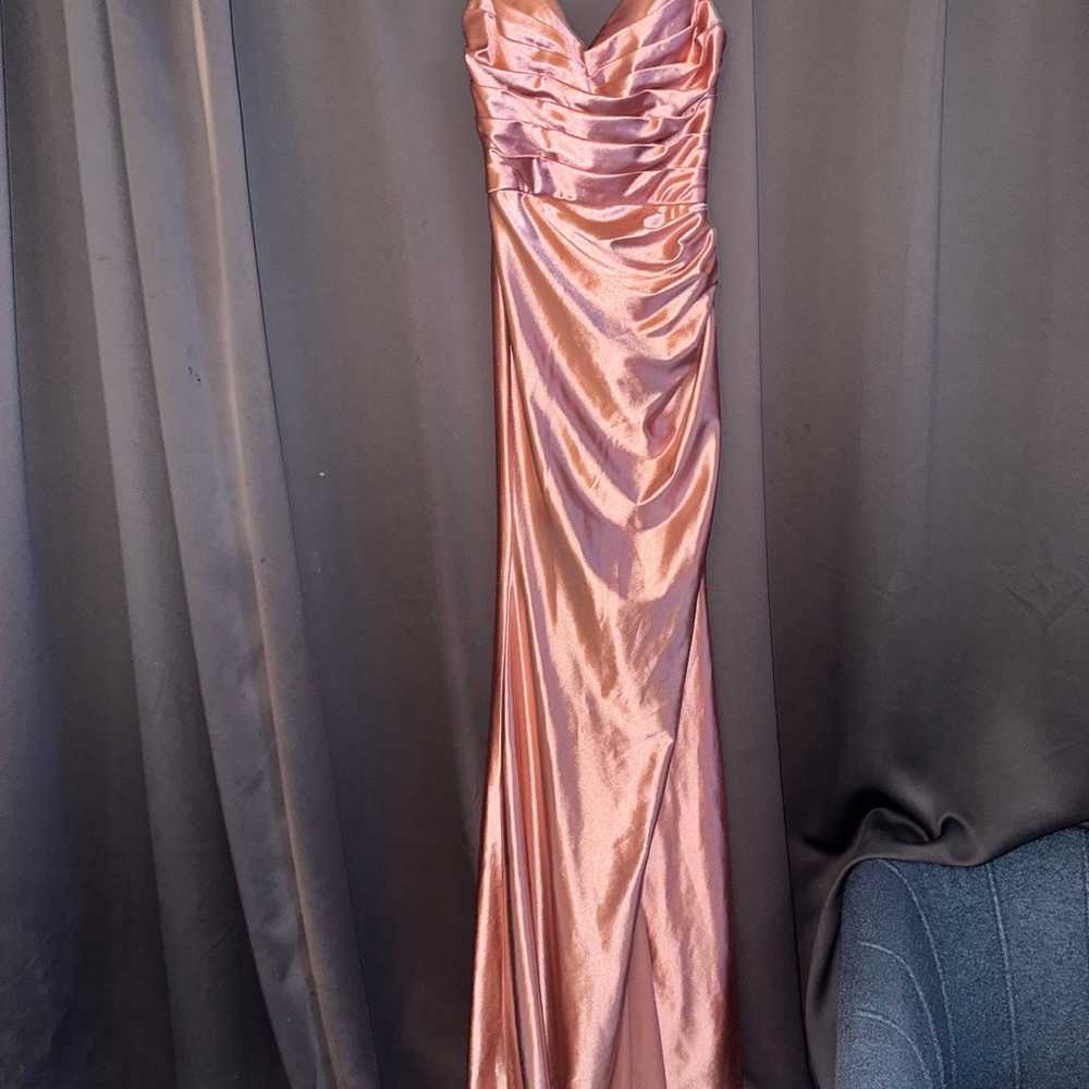 Jvn jovani cowl Neck High Slit Prom Dress size 0 … - image 4