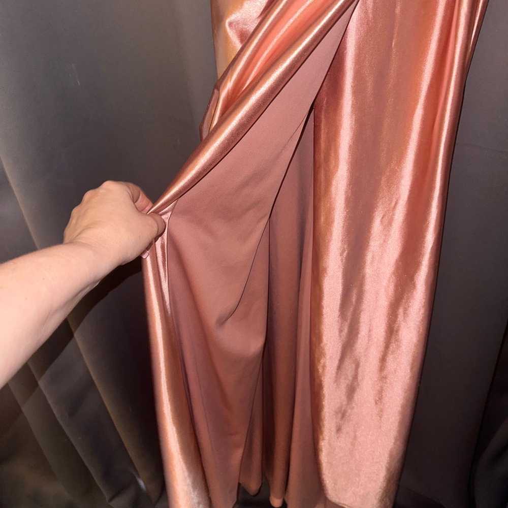 Jvn jovani cowl Neck High Slit Prom Dress size 0 … - image 5