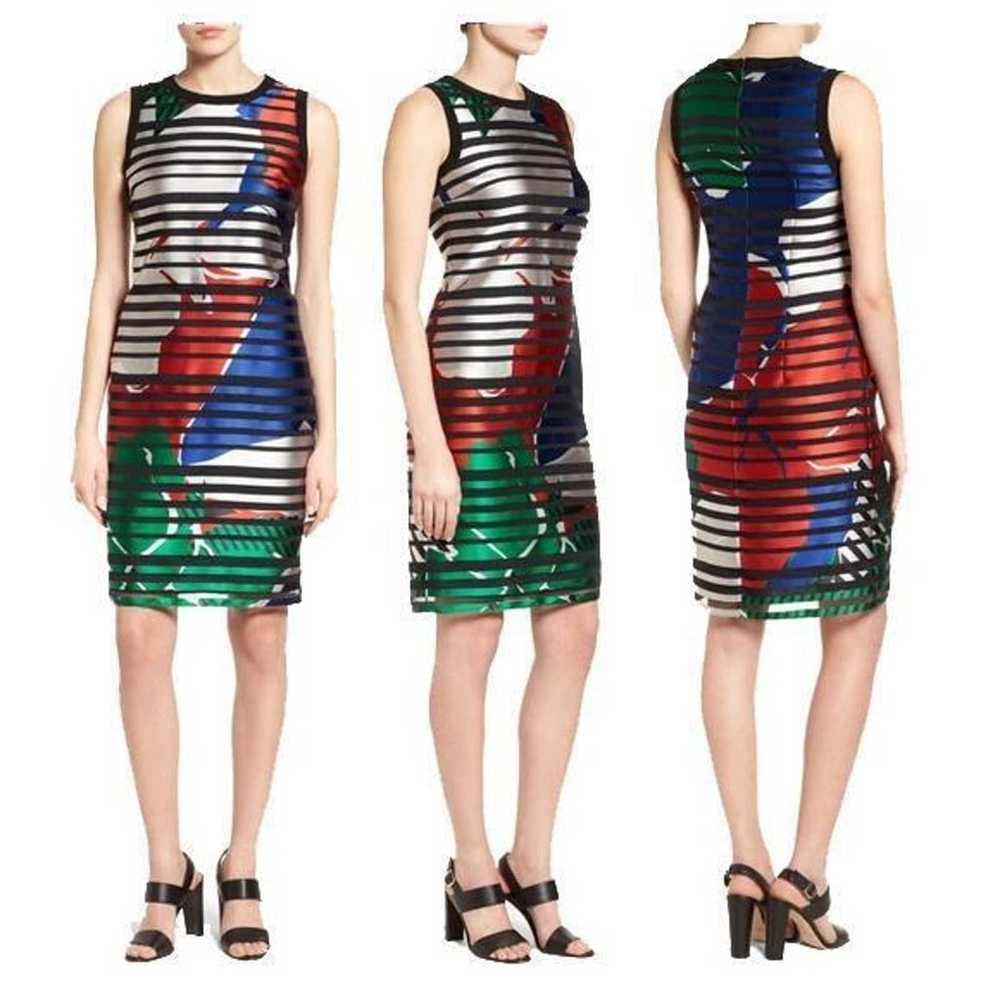 BOSS Hugo Boss sz 0 DANYNA striped sheath dress E… - image 2