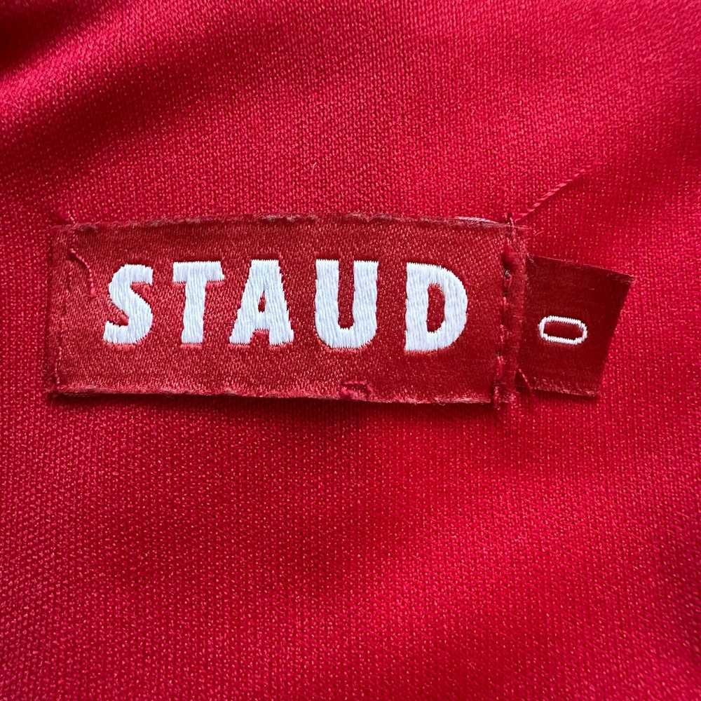 Staud Jumpsuit Sleeveless Cropped 100% Ramie Red 0 - image 7