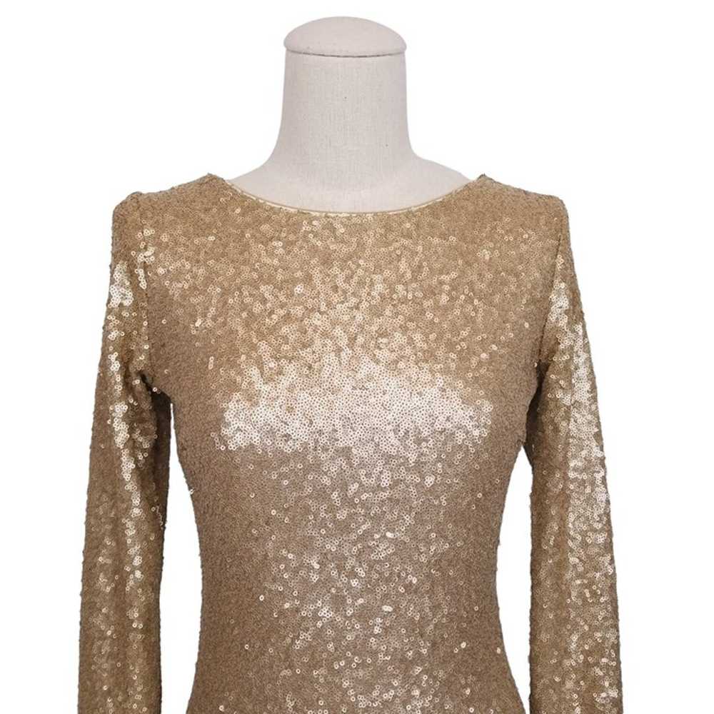 Dress The Population Gold Micro Sequin Bodycon Dr… - image 2