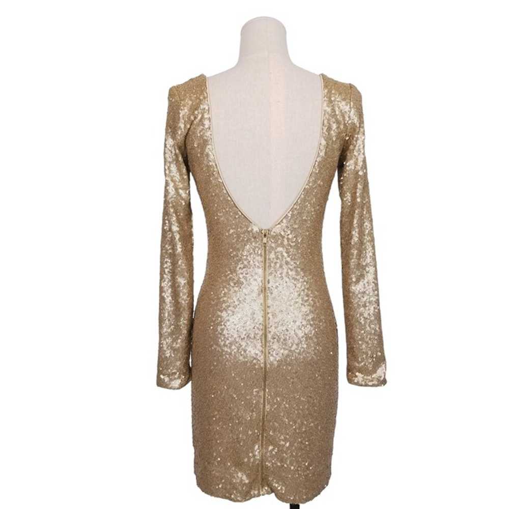 Dress The Population Gold Micro Sequin Bodycon Dr… - image 4