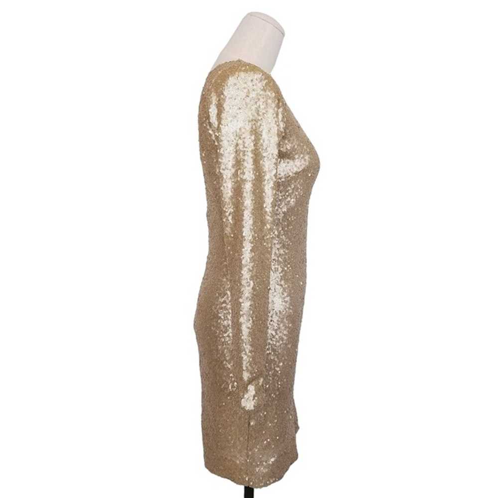Dress The Population Gold Micro Sequin Bodycon Dr… - image 5