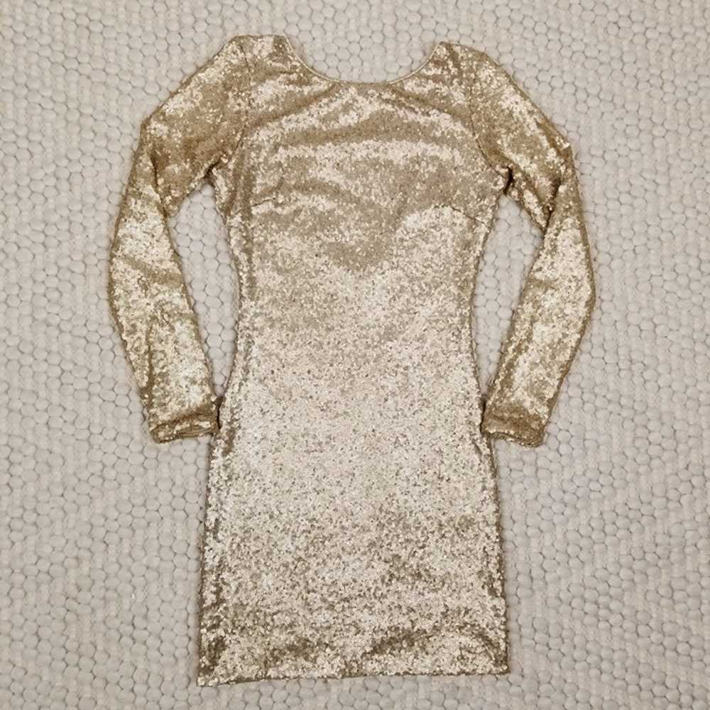 Dress The Population Gold Micro Sequin Bodycon Dr… - image 6