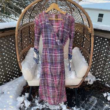 aratta silent journey purple rain maxi wrap dress