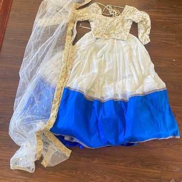 Beautiful party wear white royal blue Lehnga