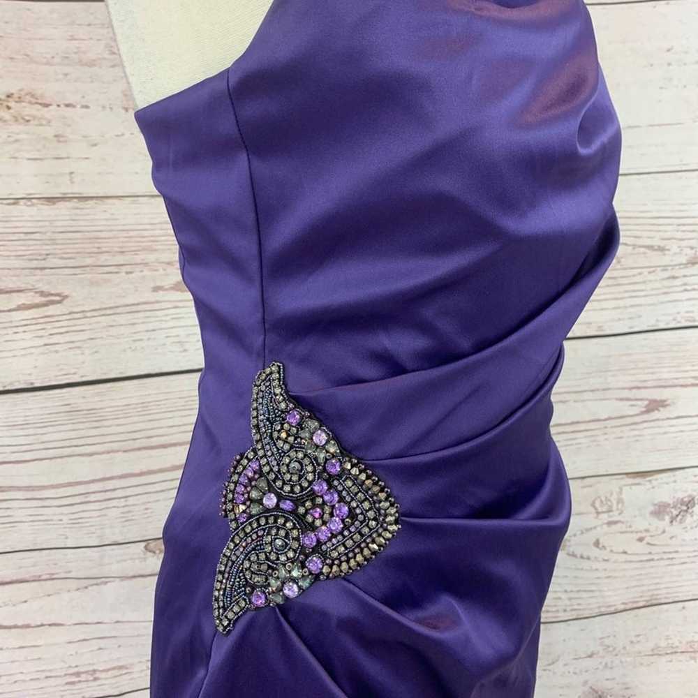 Eliza J single shoulder purple waist accent - image 3