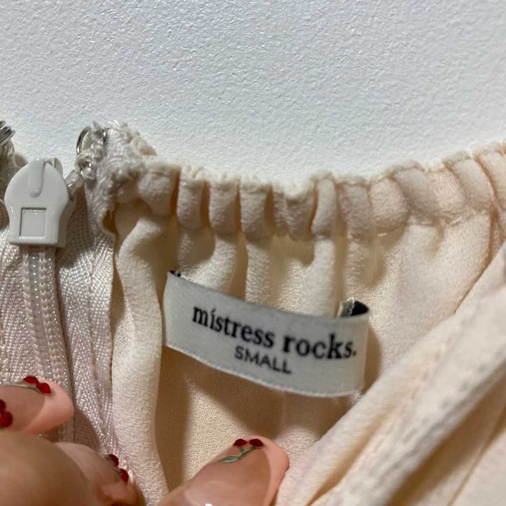 Mistress Rocks Oat Lace Trim Mini Dress S - image 5