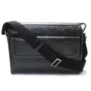 Gucci GUCCI GG Embossed Messenger Shoulder Bag Bl… - image 1