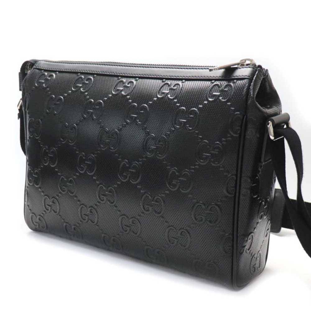 Gucci GUCCI GG Embossed Messenger Shoulder Bag Bl… - image 2