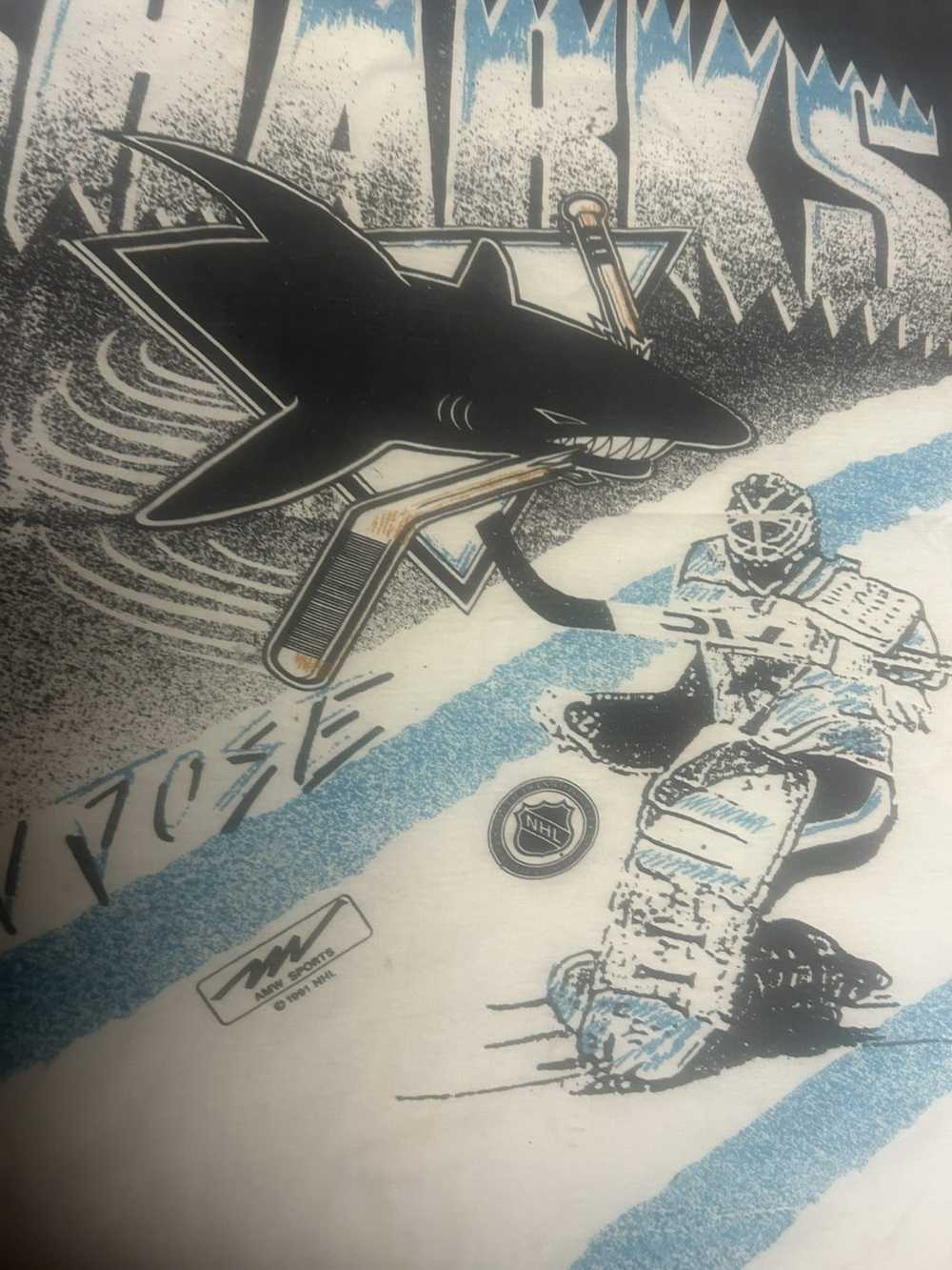 NHL × Vintage Vintage 90's San Jose Sharks Magic … - image 3