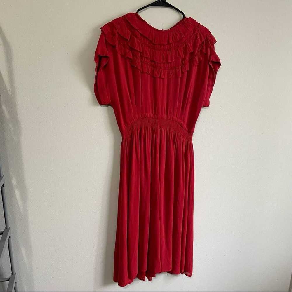 ANTHROPOLOGIE KOROVILAS Red Ruffle Frill Dress - image 2