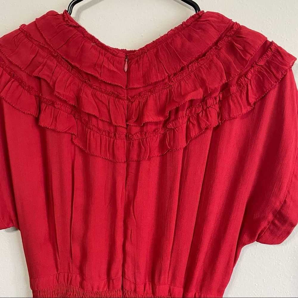 ANTHROPOLOGIE KOROVILAS Red Ruffle Frill Dress - image 6