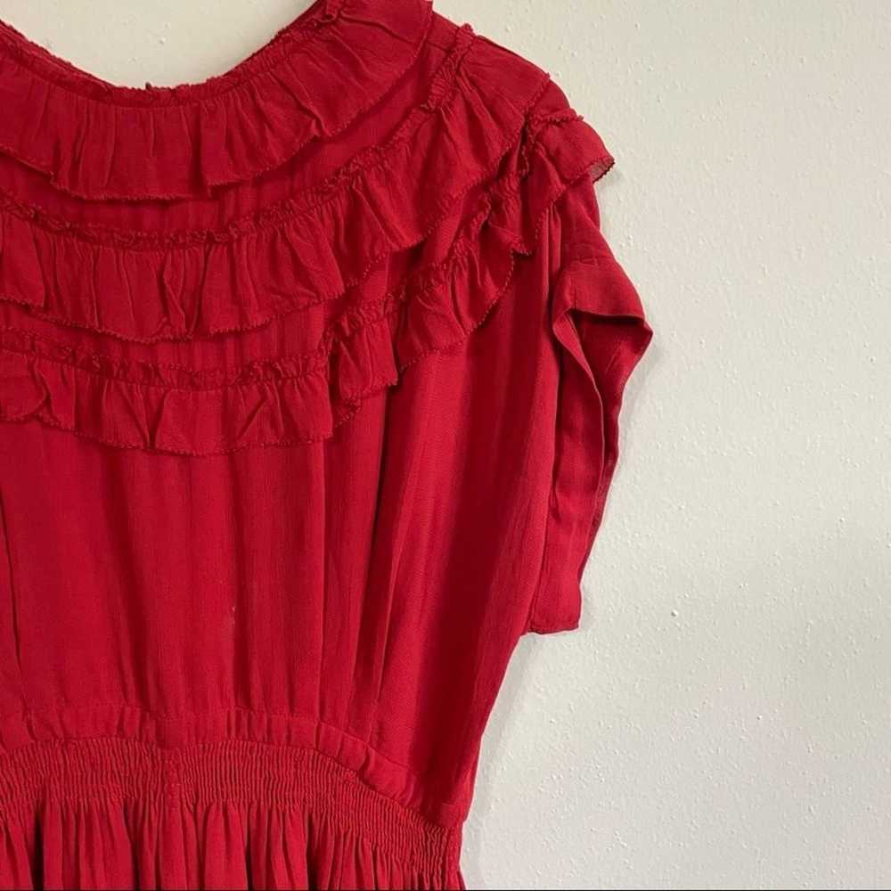 ANTHROPOLOGIE KOROVILAS Red Ruffle Frill Dress - image 7