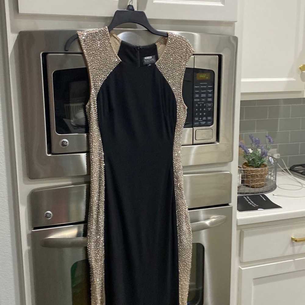 Black and nude jeweled gown. Size 8 - image 1