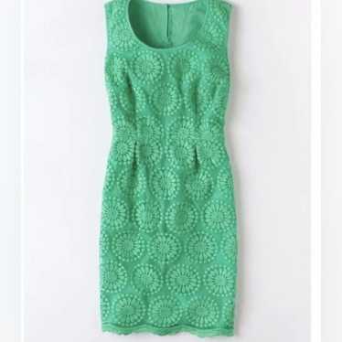 Boden Green Lace Organza Embroidered Dress