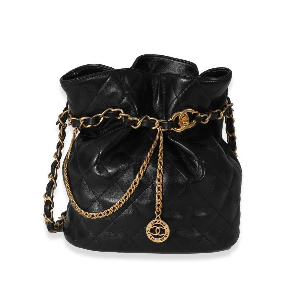 Chanel Chanel 23S Black Lambskin Small Bucket Bag - image 1