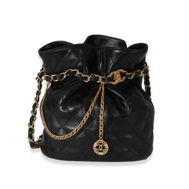 Chanel Chanel 23S Black Lambskin Small Bucket Bag - image 1