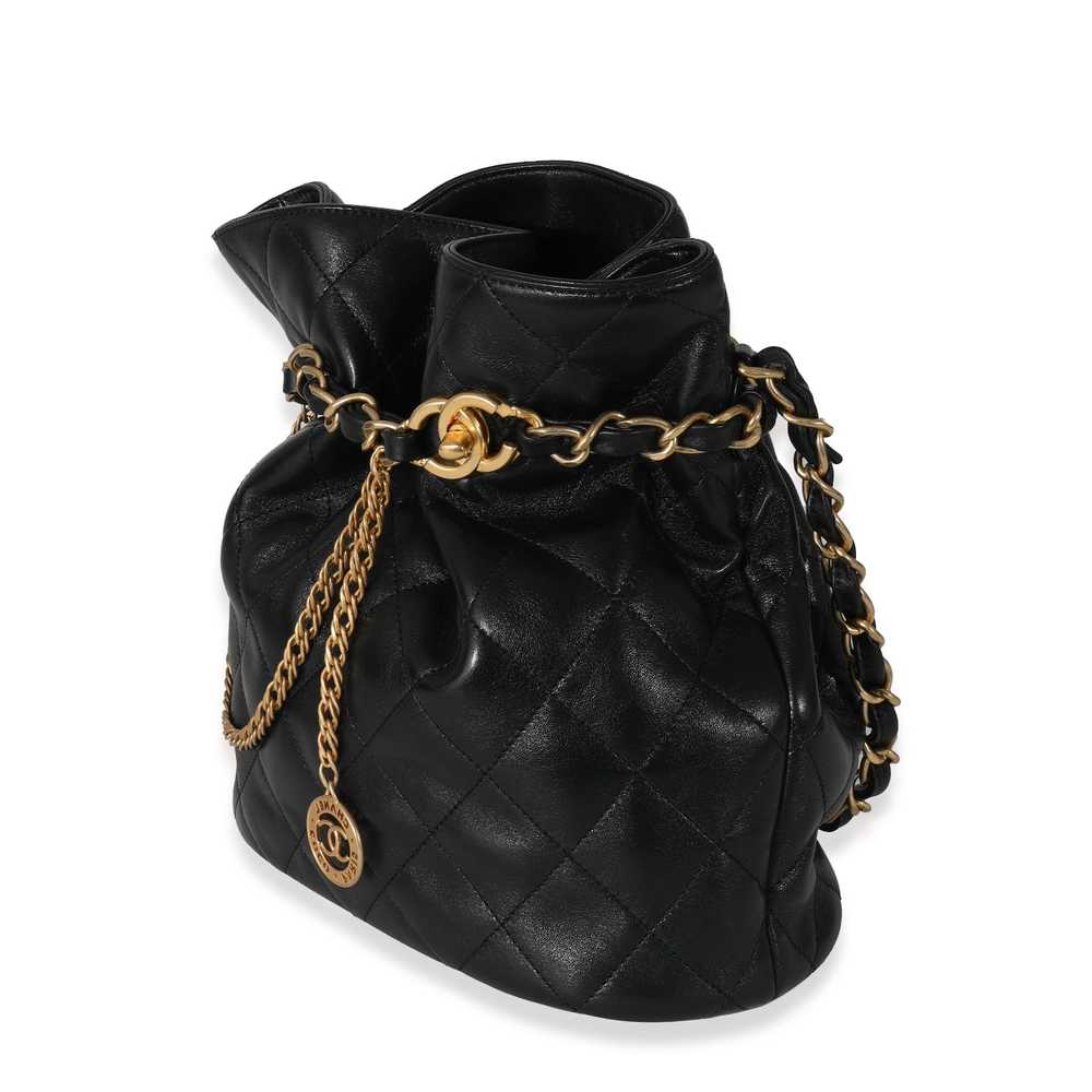 Chanel Chanel 23S Black Lambskin Small Bucket Bag - image 2